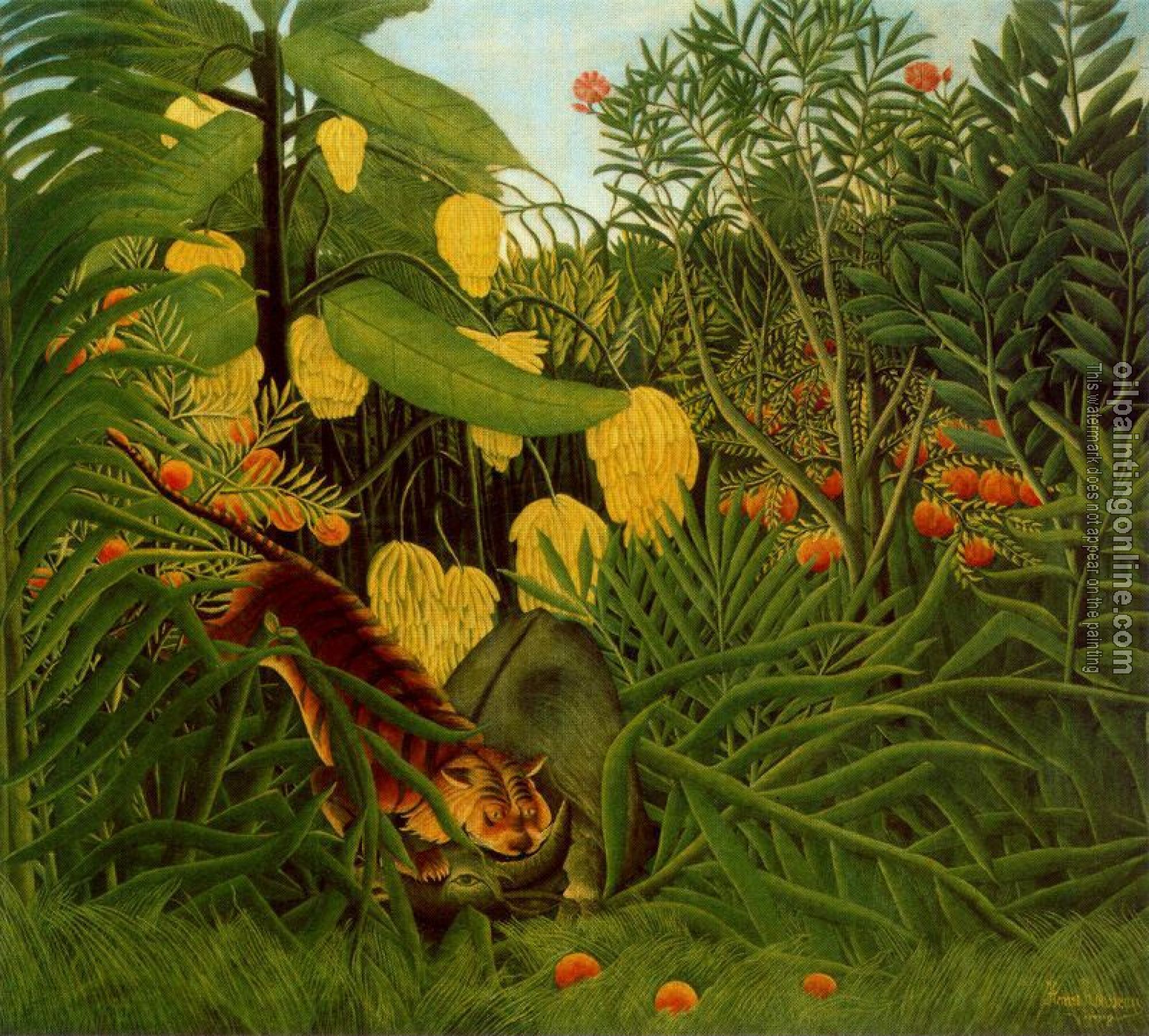 Henri Rousseau - Fight Between a Tiger and a Buffalo